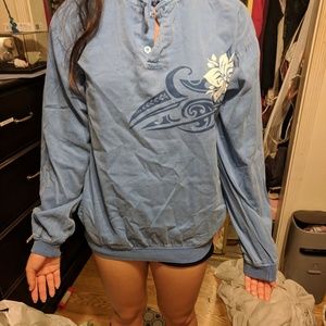 Crazy Shirts Brand Cover Jacket Flower Blue